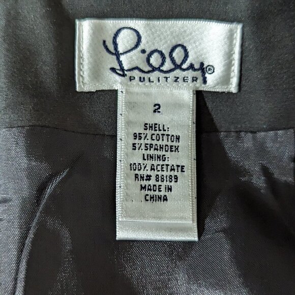 Lilly Pulitzer Skirt Midi Black Tuxedo Stripe 2 - Picture 5 of 6